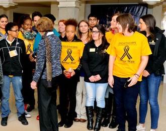 Mrs. Rosalynn Carter with students